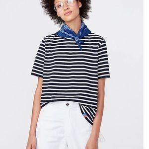 KULE The Modern Classic Striped Tee in Navy & White Size S